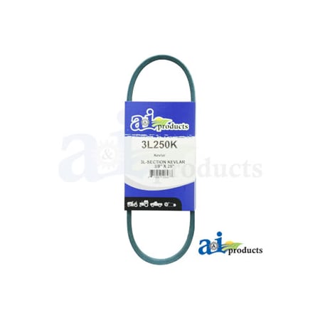 A & I Products Aramid Blue V-Belt (3/8" X 25" ) 10.5" x3.5" x0.3" A-3L250K